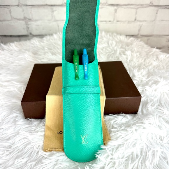 Louis Vuitton Taiga Leather custom painted ink pen or pencil case pouch - Picture 10 of 11